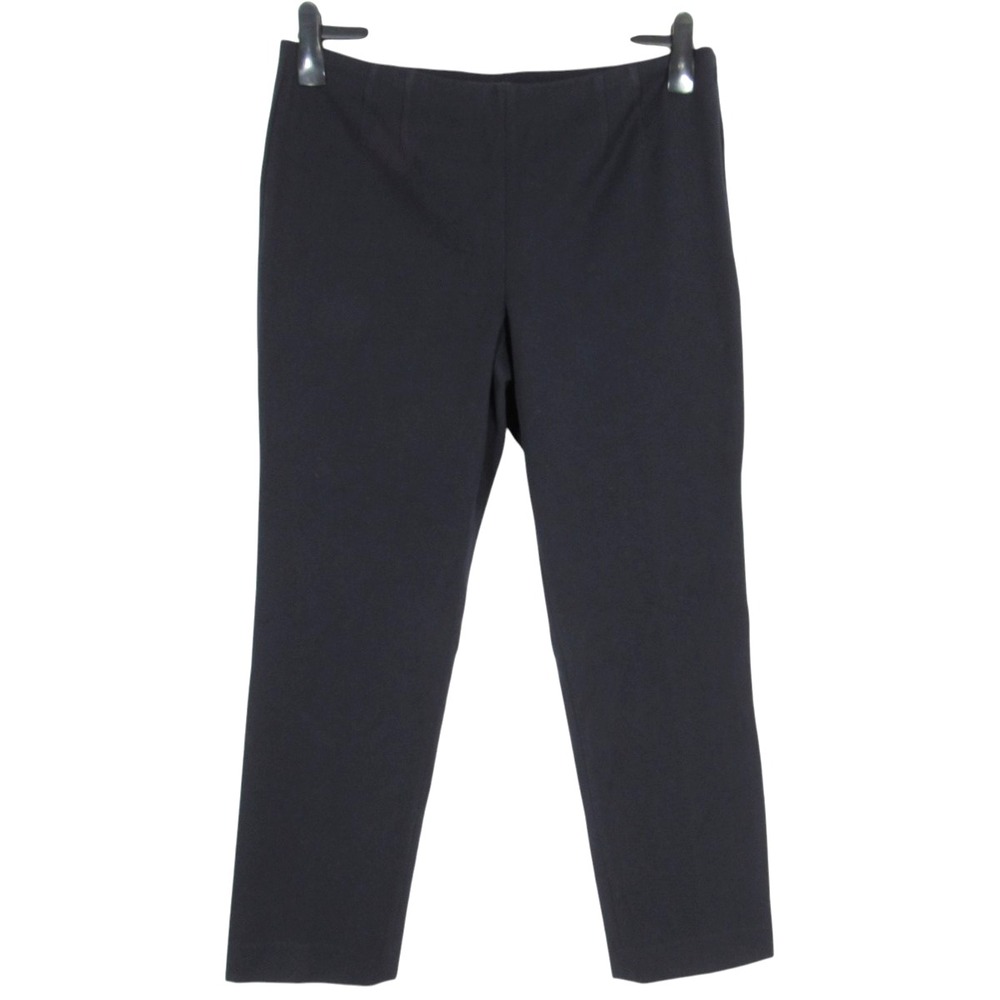 TALBOTS PETITES Navy TWILL Straight Leg SIDE ZIPPER Mid-Rise DRESS PANTS Sz 14P